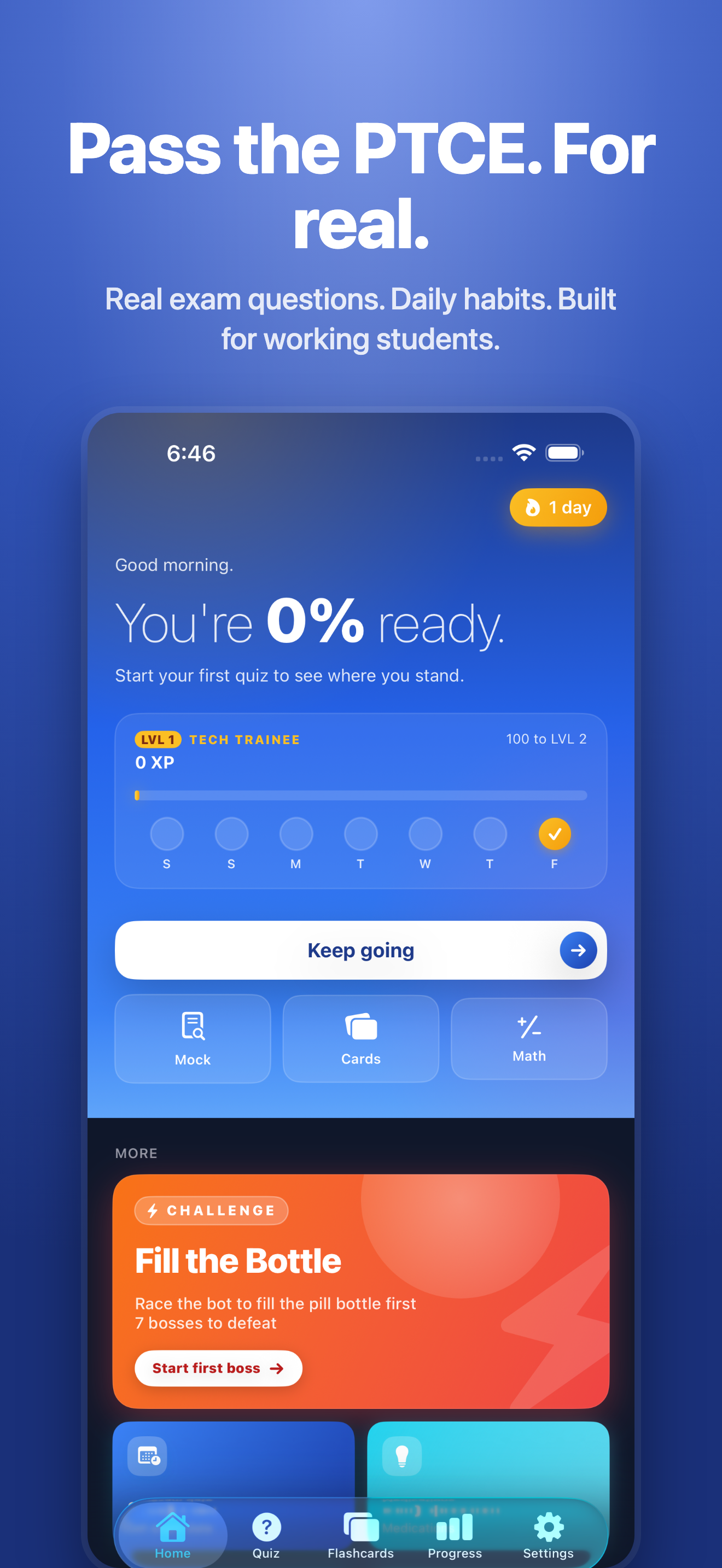 PharmTech Ready home screen on iPhone