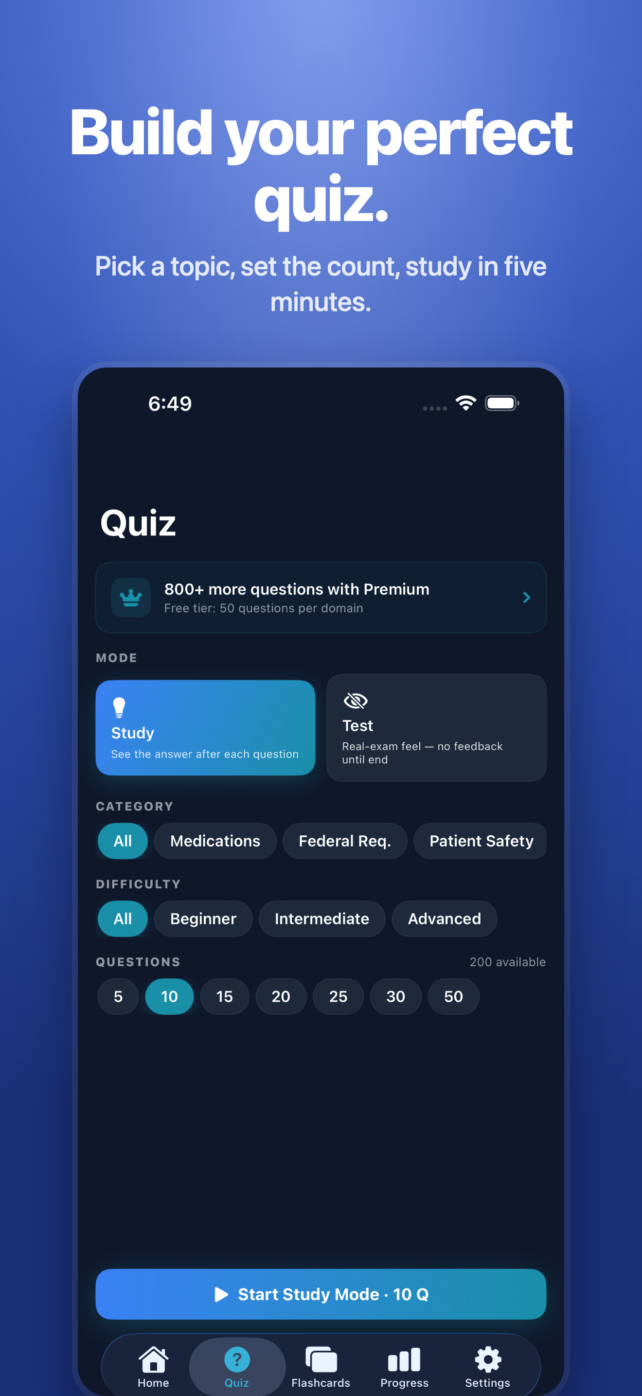 Quiz setup